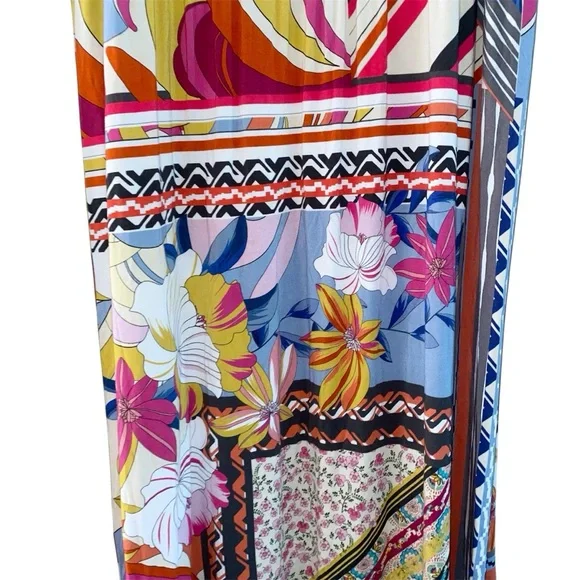 Johnny Was Rachel May Easy Fit Tank Dress XL Mixed Print Patchwork Midi Length - Picture 6 of 16